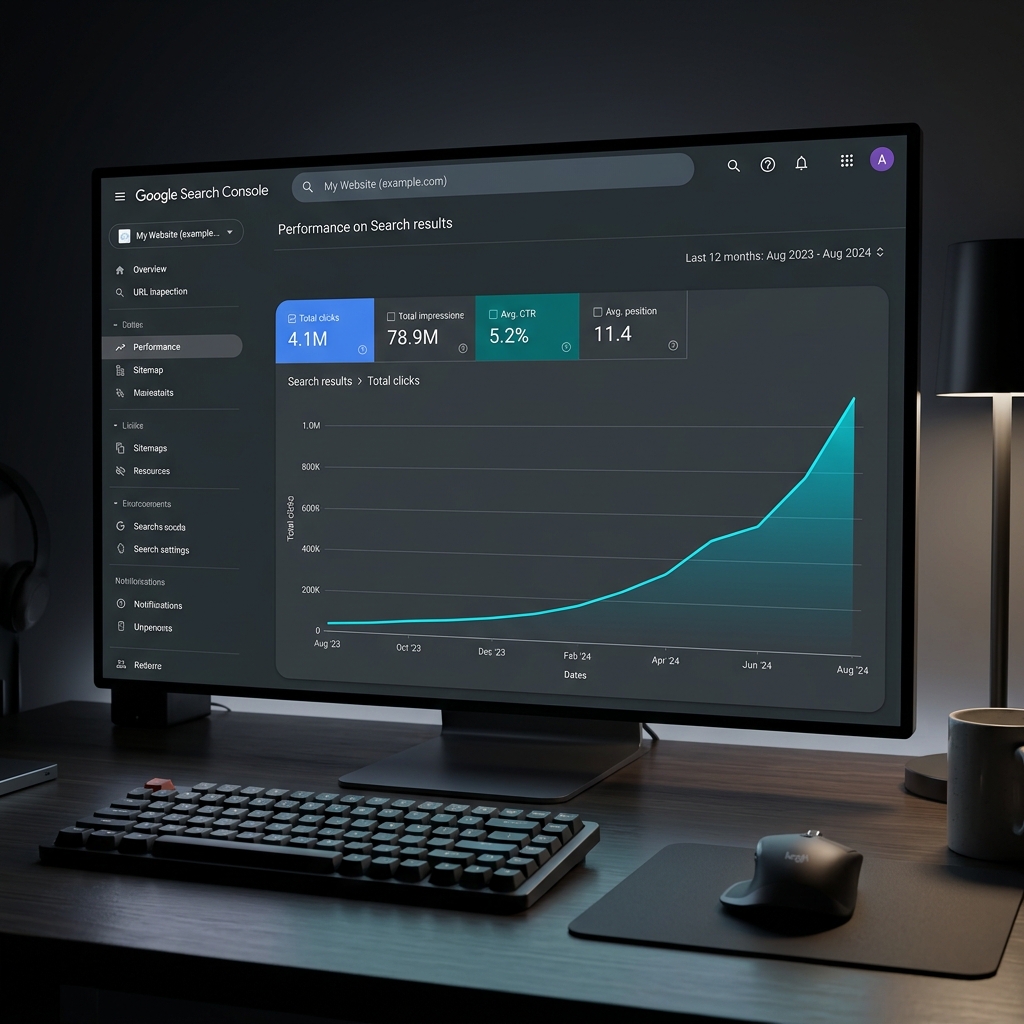 Measure & Learn illustration showing SEO dashboard analytics